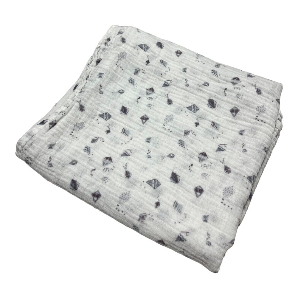 Kohl's Cares Kites Baby Muslin Swaddle Baby Blanket Gray Purple Cotton